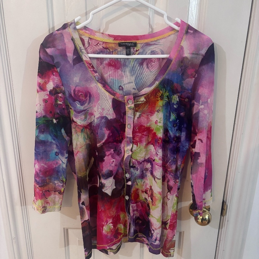 Vintage semi sheer colourful cardigan y2k *accepting offers
